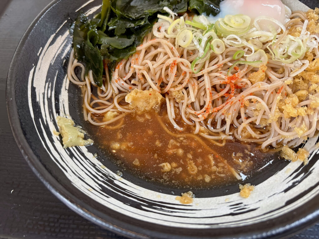 ゆで太郎朝そばの実食写真