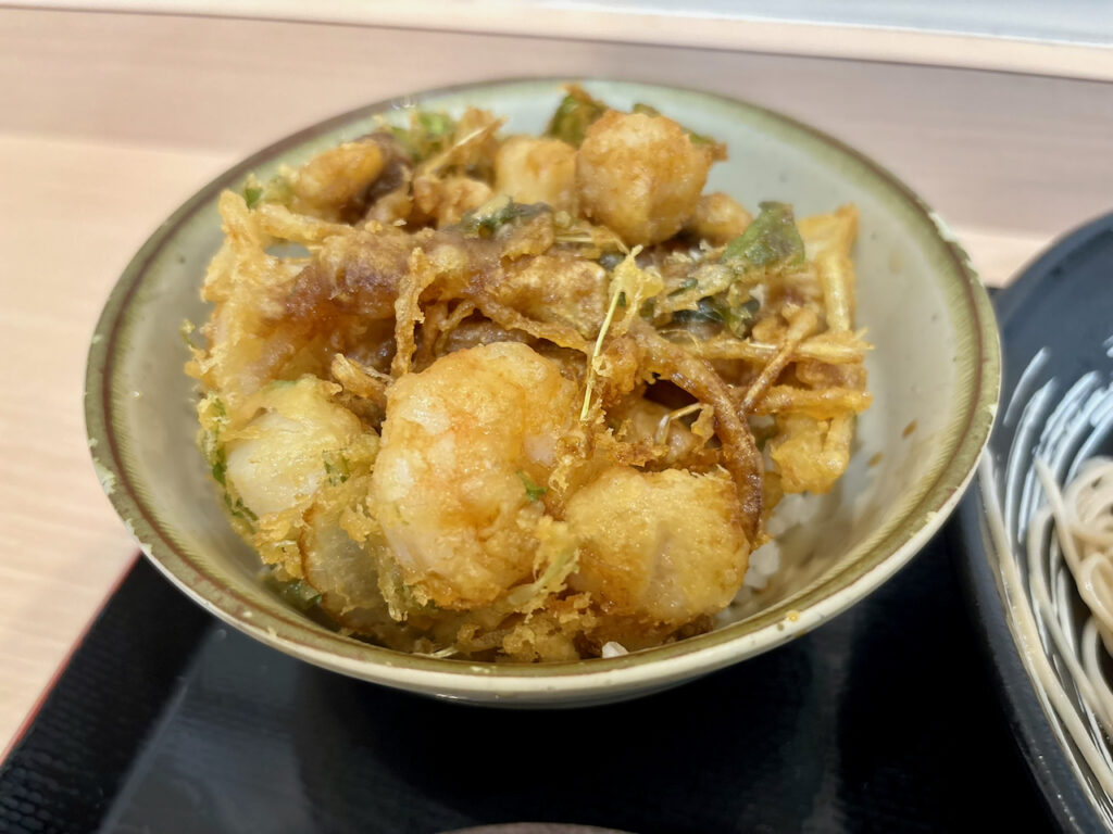 ゆで太郎のミニかきあげ丼
