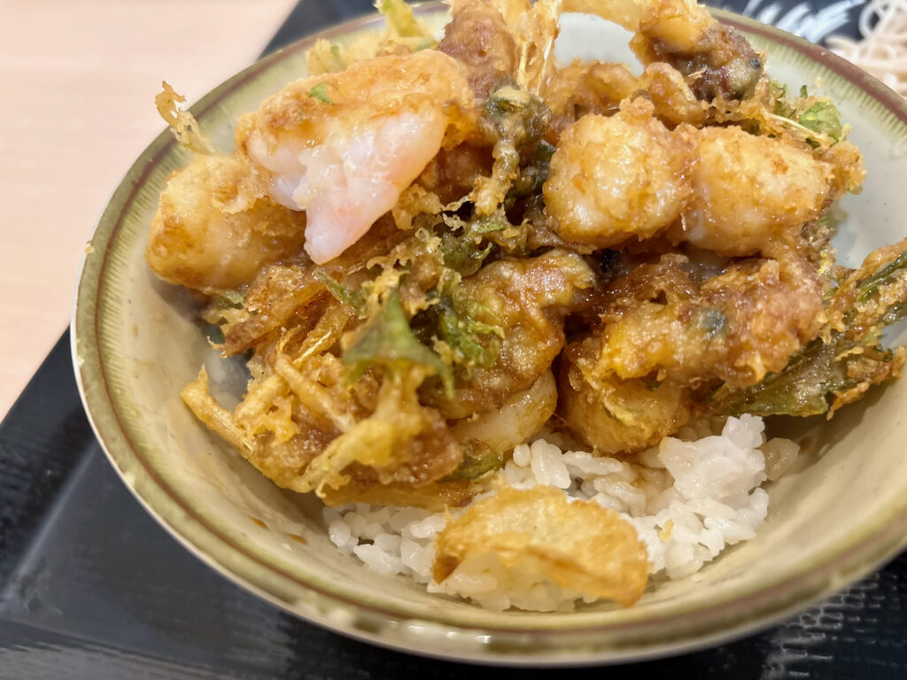 ゆで太郎のミニかきあげ丼