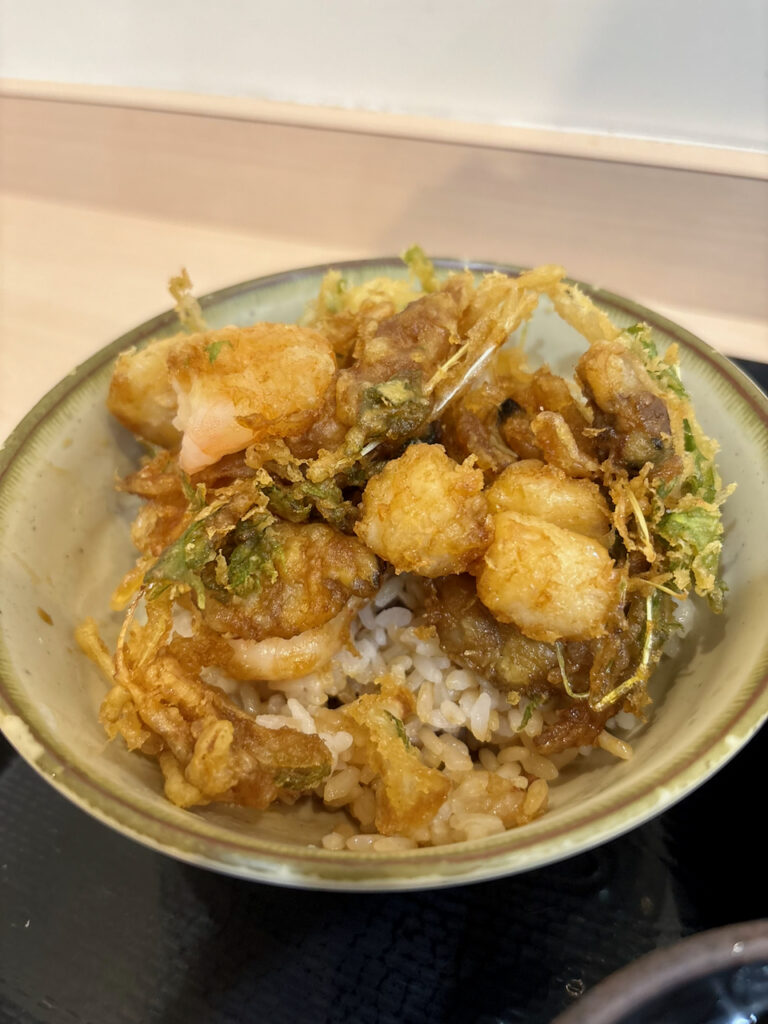 ゆで太郎のミニかきあげ丼